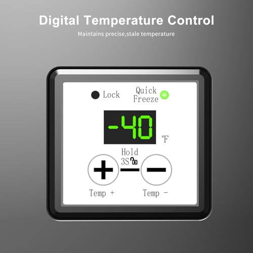 Image of Northair Chest Freezer Low temperature quick freeze 14℉ to -40℉ Compact Freezer - 2 Removable Baskets (Black, 1.8 Cubic Feet)