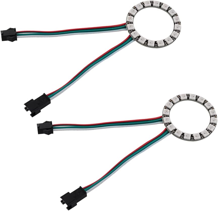 2pcs 16 LEDs WS2812B WS2812 5050 RGB Lamp Individually Addressable LED Pixel Light Full Dream Color DC5V with Integrated Driver for Raspberry Pi
