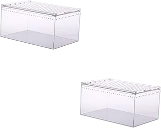 Mipcase 2 Pçs Caixa De Acrílico Rastejante Caixa De Habitats De Réptil Terrário De Escorpião Tanque De Réptil Terrário Para Répteis Caso De Terrário De Lagarto Para