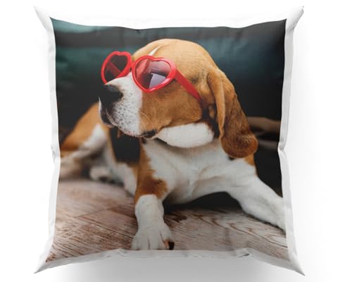 REGALOCREATIVO REGALOART Coussin Personnalisé avec Photo 50x50 cm - 100% Coton - sans Rembourrage - Cadeau Original Couple, Maman, Papa ou Saint-Valentin