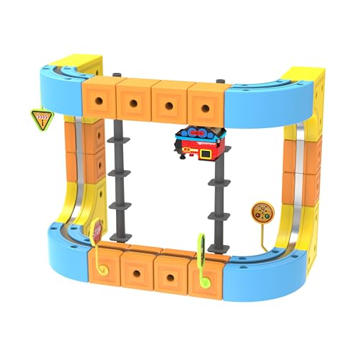 DopplerStar Children Electric Train Set Magic Train Set 3D Magnetic Electric Train Track Building Blocks Kids Corner Toy Suitable for Children Aged 3-12