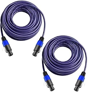 Yoico 2Pcs 50 Feet Professional Speakon to Speakon Cables Wire Speaker Audio Amplifier
