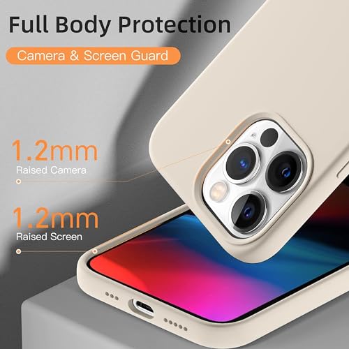 Image of M Cart Liquid Silicon case for iPhone 14 Pro Max, Soft TPU Shockproof Scratch Resistant Slim Thin Protective Cover (Stone Grey)