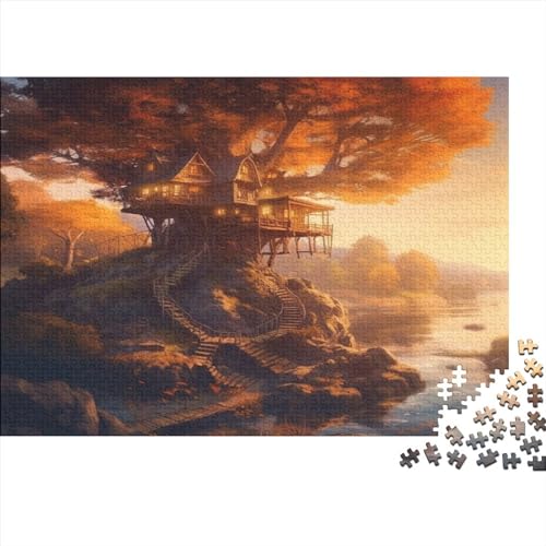 Puzzle cabane dans Les Arbres 1000 pièces pour Adultes, Jeu éducatif Amusant, Jeu intellectuel, Relaxation et Intelligence, 1000 pièces (75x50 cm)