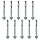 NIERBO M10 x 90 mm Ankerbolzen, 10 Stück, Edelstahl, Sechskant, Kohlenstoffstahl, Betonanker