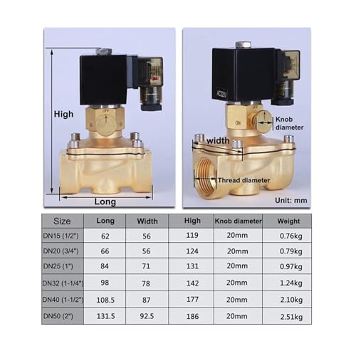 Électrovanne économie d'énergie DN15 laiton DC24V à commande manuelle de sécurité - 7