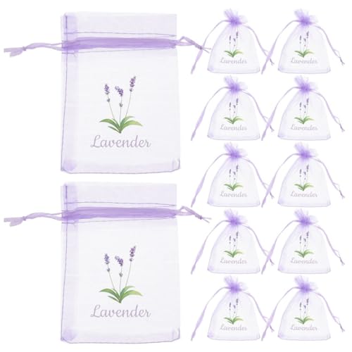 HOLIDYOYO 20 Pcs Empty Sachet Pouches Lavender Sachet Bags Drawstring Mesh Pouches for Wardrobe Fragrance Storage