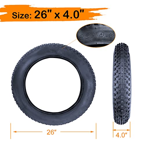 Fat Bike Tires 26X4.0Inch - 2Pack, Fat Tire Foldable For Mountain Bikes Snow Beach Bike, Fat Tires Thicker Wear-Resistant For E-Bike Motor Bike, 1 Pair Tires With 3Pcs Tire Spoon Levers #TOP7