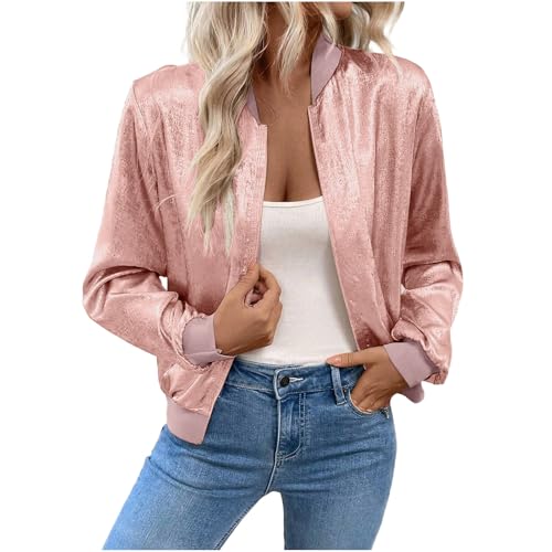 Blouson bomber court femme veste de baseball légère mi-saison contre le vent frais