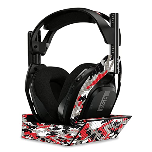 Image of MightySkins Carbon Fiber Skin Compatible with Astro A50 Wireless Headphones + Base Station (Gen 4) - Red Camo | Protective, Durable Textured Carbon Fiber Finish | Easy to Apply | Made in The USA
