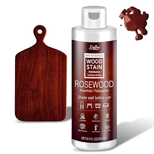 Tintura per legno a base d'acqua - Palissandro | Finitura per legno per mobili interni ed esterni, armadi, scaffali, porte, poco odorosa e non tossica, ad asciugatura rapida, diversi toni classici