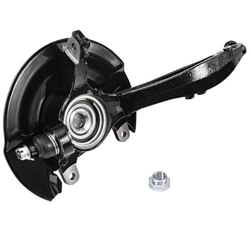 Image of Detroit Axle - 2.4L Front Left Steering Knuckle for 03-07 Honda Accord [Automatic Transmission], Driver Side Steering Knuckle & Wheel Bearing Hub Assembly 2003 2004 2005 2006 2007 Replacement