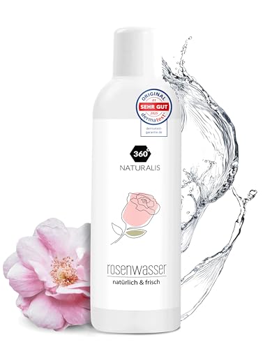 360Naturalis Rosenwasser 200ml - Gesichtswasser zur Gesichtsreinigung & Gesichtspflege - 100% Natur