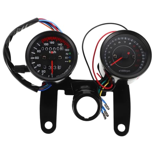 Mobestech 1set Motorcycle Speedometer with Mounting Bracket Digital for ATV Weatherproof Build Dual for Mileage Tracking Replacement Parts