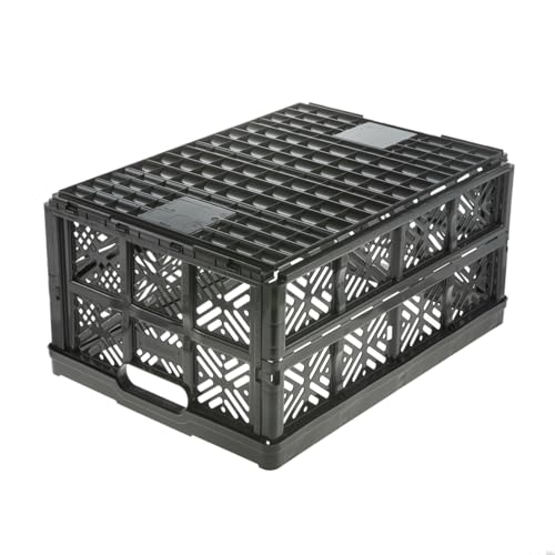 keeeper Stabile Klappbox Ida, Stabiler Kunststoff (PP), 32 l, 48 x 35 x 23 cm, Ida, Schwarz