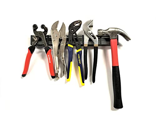 Wood Technology 14 Inch Magnetic Tool & Knife Bar, Mounted Knife Strip And Multipurpose Utensil Holder, Organizer For Kitchen, Garage, Or Workshop, Dark Grey (3 Pack) #TOP1