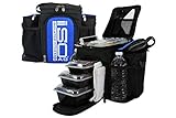 Meal Prep Bag ISOBAG 3 Meal Insulated Lunch Bag Cooler with 6 Stackable Meal Prep Containers, 2 ISOBRICKS, and Shoulder Strap - MADE IN USA (Black/Blue Accent)