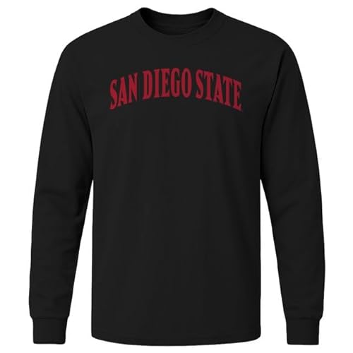 Barnesmith San Diego State Aztecs Long Sleeve T-Shirt, Classic, Black, Large