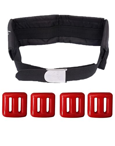 dekayaker Dive Belt with Weights,4 Pcs 2.2 lb Dive Weights with 4 Pocket Scuba Weight Belt with Quick Release Buckle,Freediving Dive Diving Accessories - fit for Waist 32