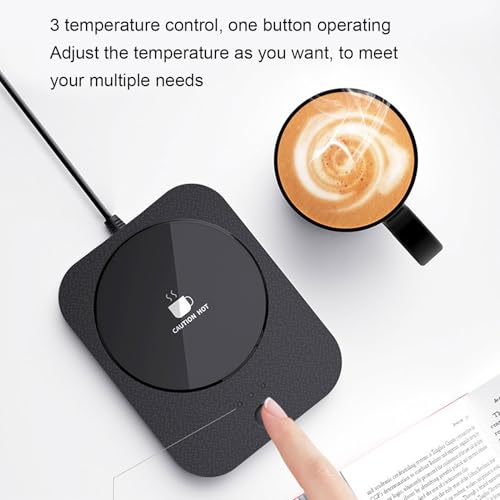 Electric Cup Warmer with 3 Temperature Settings, Fast Heating for Coffee, Tea, and Beverages