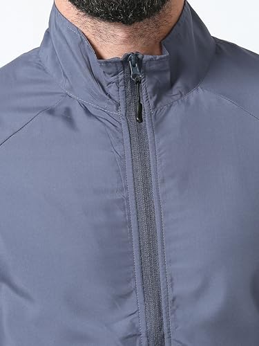 Image of CNMN Men's Polyester Biker Jacket - Single Layer, Light Weight, Two Zipper Pocket, All Year Wear, Breathable, UV Protection