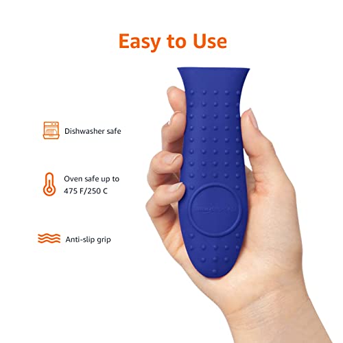 Amazon Basics Silicone Hot Skillet Handle Cover Holder, Blue #TOP1