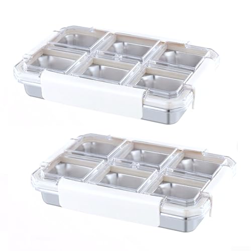 Contenedor de almacenamiento de alimentos con 6 compartimentos para evitar mezclas 2
