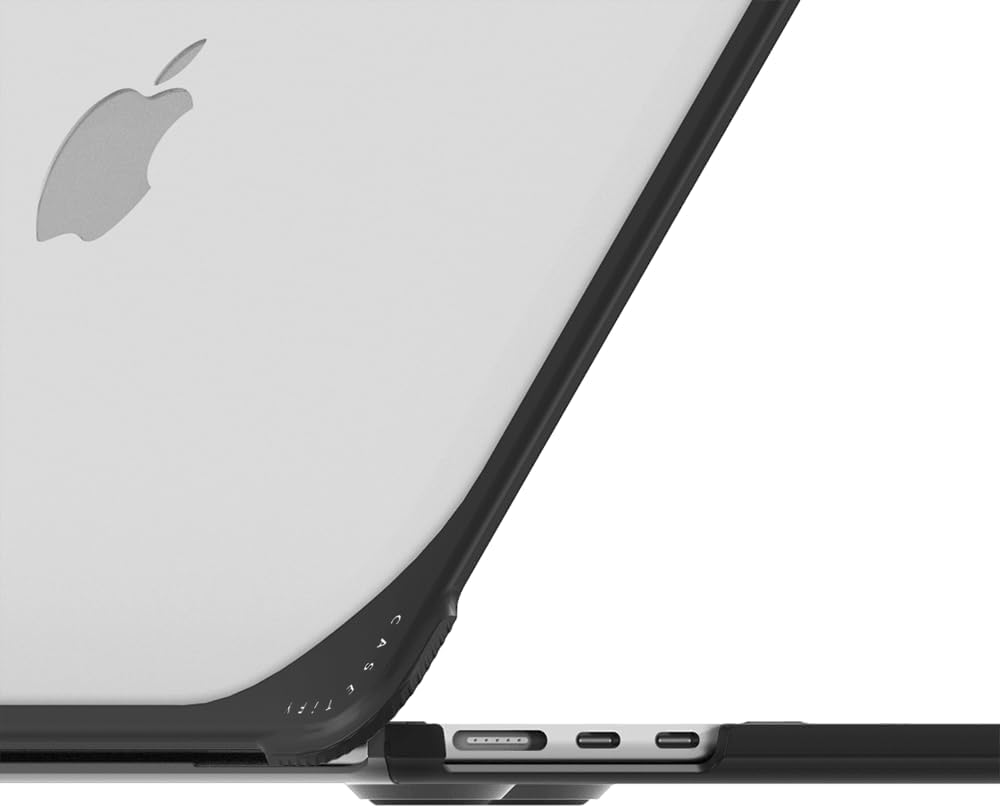 CASETiFY Bounce MacBook Air 15-inch (M2/M3/M4) Case [Enhanced Protective Corner Design/Ventilation Cutouts/Anti-Slip Grip] - Cute Clouds by Eggsdoodz - Clear Black - Image 2