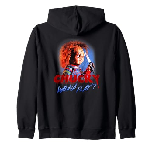 Image of Chucky Wanna Play Bloody Knife Zip Hoodie
