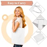 Vaktop Jutebeutel, 40x35cm Stofftasche, 2 Stück Baumwolltasche Unbedruckt, Stofftaschen zum Bemalen, Stoffbeutel Einkaufstasche mit Zwei Langen Henkeln für Sport, Shopping, Lebensmittel (Weiß)