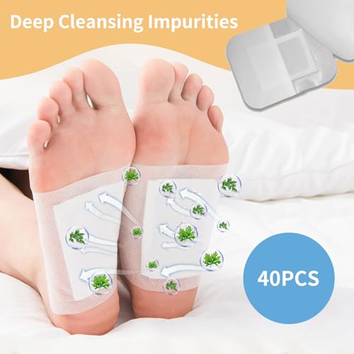 Image of Ginger Foot Pads 40PCS Ginger Pads Natural Bamboo Vinegar Ginger Foot Patches for Removing Impurities Deep Cleansing, Foot and Body Care Home Use 足贴 生姜足贴