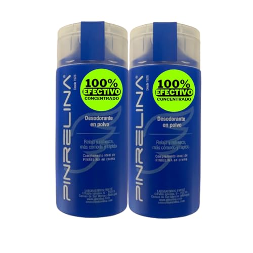 Pinrelina Polvo Desodorante Pies y Calzado Pack Ahorro (2 Unidades) - Elimina el Mal Olor y Absorbe la Humedad - Acción y Frescor muy Duradero 2x60g