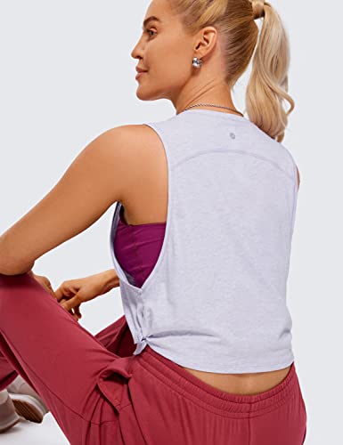 Image of CRZ YOGA Pima Cotton Dropped Armhole Tank | Workout, Naturally Soft, Loose Fit, Crop, Crewneck, Knotted Sides, Sleeveless Tops for Women