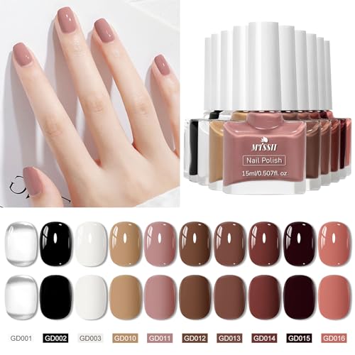 Set 10 Esmaltes de Uñas Nude y Marrón Secado Rápido miniatura 3