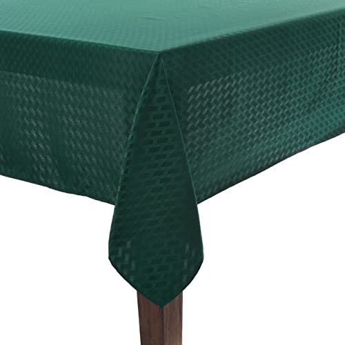 Violet Linen Christmas Novelties - Manteles de Jacquard de poliéster con patrón a Rayas, 60 x 102 Pulgadas, Color Verde Cover