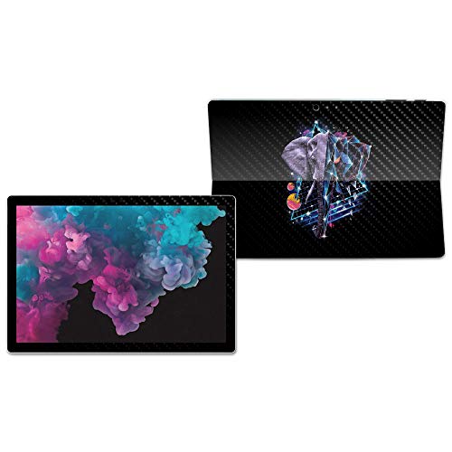 Image of MightySkins Carbon Fiber Skin for Microsoft Surface Pro 6 - Eccentric Elephant | Protective, Durable Textured Carbon Fiber Finish | Easy to Apply, Remove, and Change Styles | Made in The USA