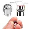 Tire Valve Stem Cap Cover for Mercedes-Benz AMG A C E S Class Series GLK CLA GLA GLC GLE CLS SLK Metal Wheel Air caps Auto Valve Stem Caps Accessories 4 Pack Silver #4