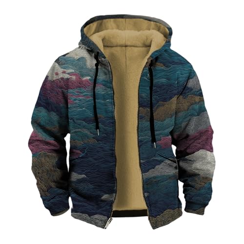 domirica Casual Fall Winter Jackets for Men Long Sleeve Sherpa