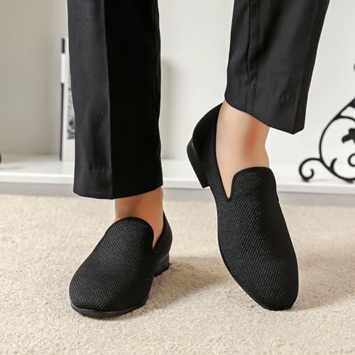 Men's Orange Loafers, Casual Slip-On Shoes, Mesh Upper & Insole, Round Toe, Moderate Cushioning, Spring/Summer3