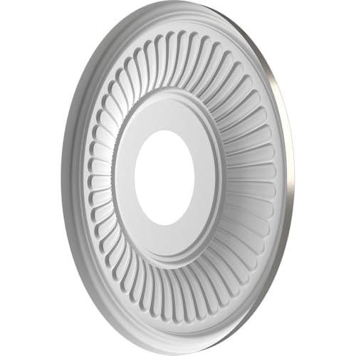 Image of Ekena Millwork 13 inchOD x 3 1 /2 inchID x 3 /4 inchP Berkshire Thermoformed PVC Ceiling Medallion (Fits Canopies up to 5 3 /4 inch), Aged Dark Steel