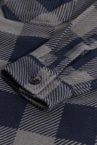 Image of SNITCH Men's Overshirt | Relaxed Fit Cotton Shirt with Tartan Checks | Full Sleeve Spread Collar Casual Shirt with Flap Pockets for College & Street Wear