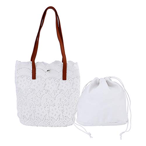Sac bandoulière blanc en dentelle pour usage quotidien et sorties