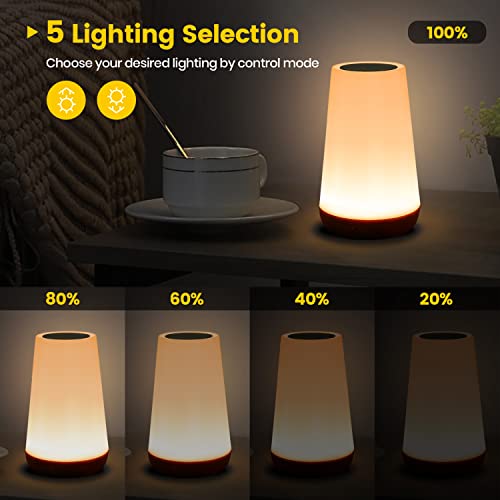 Thausdas Touch Lamp, Portable Dimmable Table Bedside Lamps For Bedroom With Quick Usb Charging Port, 5 Level Warm White Light & 13 Color Changing Rgb Night Light For Office/Hallways/Living Room #TOP2