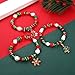 NLCAC Christmas Bracelets for Women Xmas Tree Snowflake Candy Cane Charm Bracelets Red Green White Beaded Stretch Bracelets Christmas Jewelry Accessory Gifts