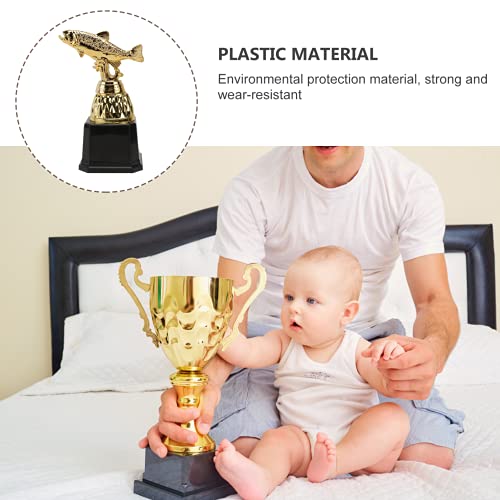 STOBOK Prêmio Golden Fishing Trophy Ornamento de Escultura Colecionável de Troféu de Recompensa para