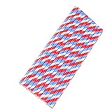 SECFOU Pajitas de Papel 150 Unidades Biodegradables 197x6 Mm Rayas Azul y Rojo para Fiestas Navideñas y Cumpleaños, Suministros Ecológicos para Eventos y Cafeterías