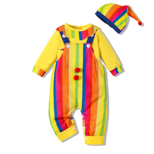 Image of VINUOKER Baby Boy Halloween Clothes Halloween Clown Outfits,Infant Baby Funny Clown Costume Fall Winter clothes
