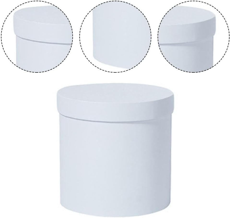PRETYZOOM Small Round Flower Box 5.5 Inch Cylinder Floral Box for Arrangements with Lid Hand-Held Flower for Wedding Birthday Valentine S Day Packaging