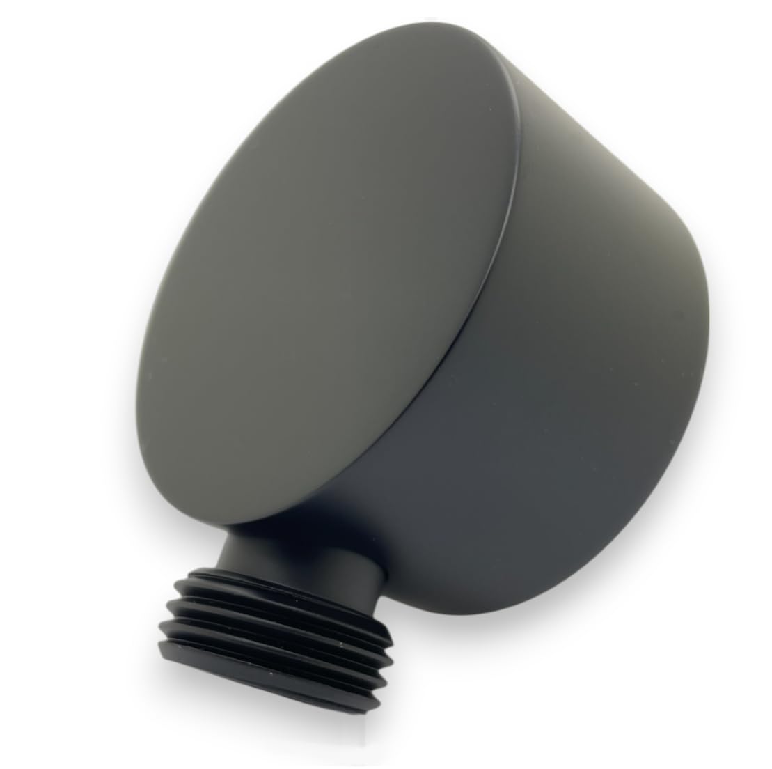 VoKs Codo de conexión de pared negro, redondo, latón, universal, 1/2 pulgadas, conector de manguera de baño, conector de pared para ducha de mano