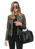 Materiale: Questa elegante giacca da donna in ecopelle è realizzata in tessuto di alta qualità. Ti fa sentire morbido e comodo quando lo indossi. Si può indossare all'aperto in autunno e in inverno per proteggersi dal vento e stare al caldo.